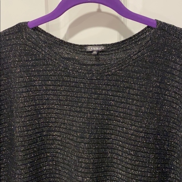 Black Dressy Shimmery Boxy Fit Sweater EUC - Picture 3 of 9